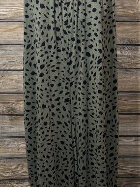 Olive Green Animal Print Jumpsuit- Women's